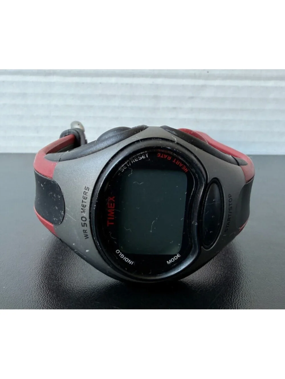 TIMEX 585 Digital Watch *NEEDS BATTERY* Heart Rate Monitor Indiglo Wr 50m
